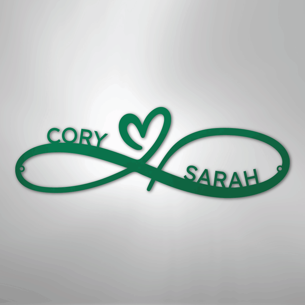 Infinity Couples Monogram - Steel Sign