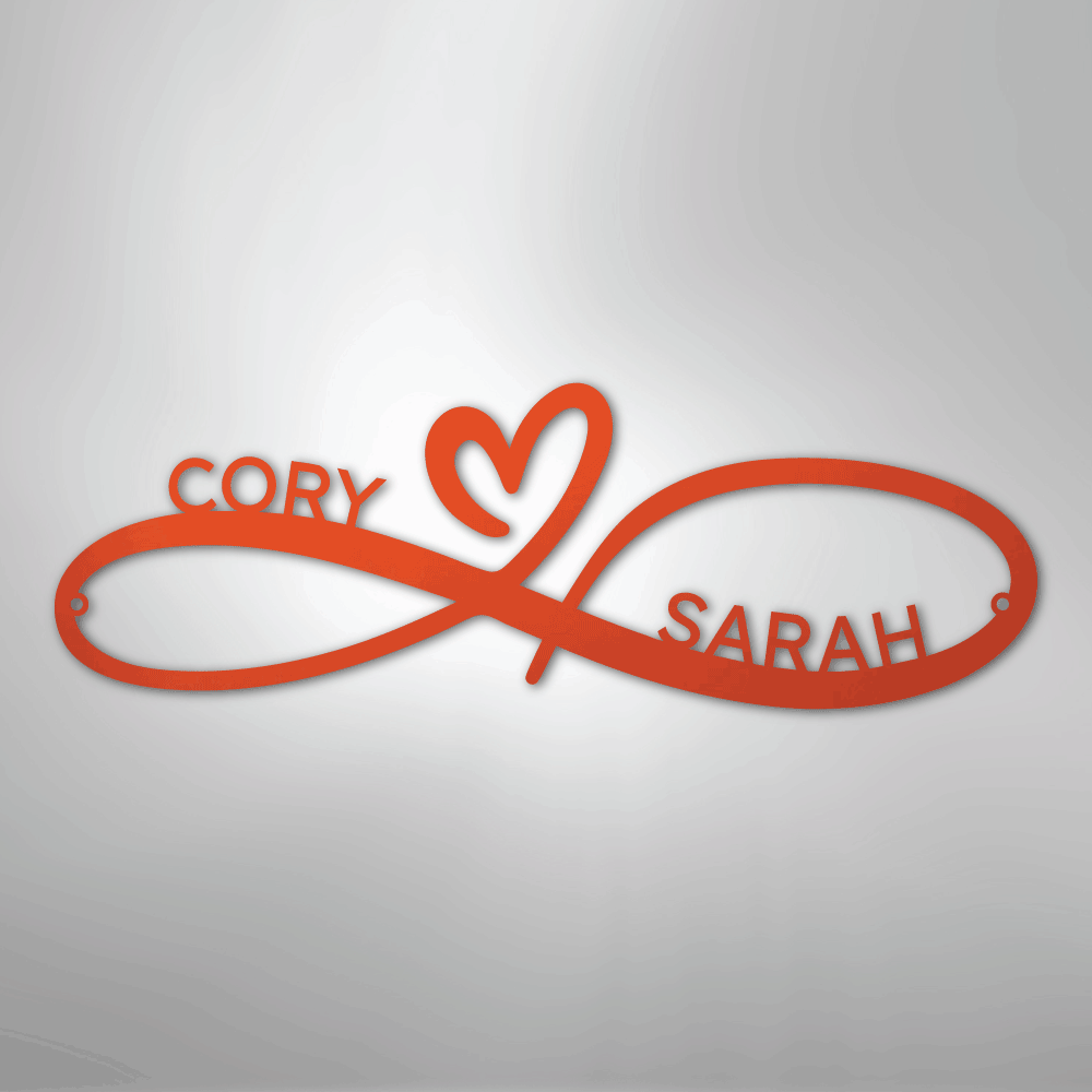 Infinity Couples Monogram - Steel Sign