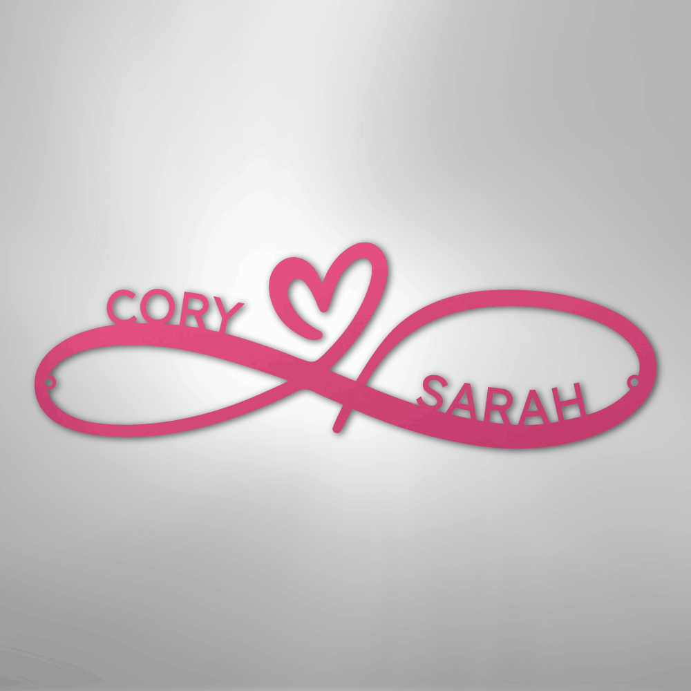 Infinity Couples Monogram - Steel Sign