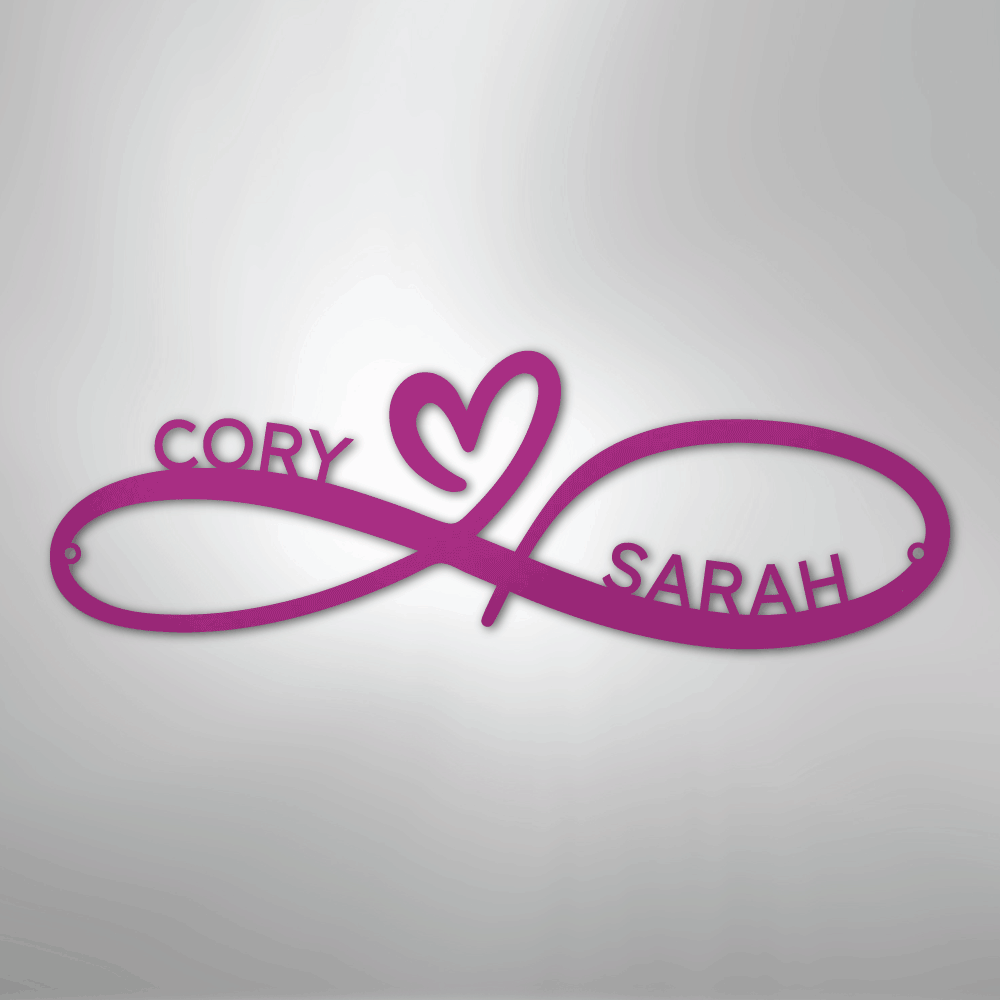 Infinity Couples Monogram - Steel Sign