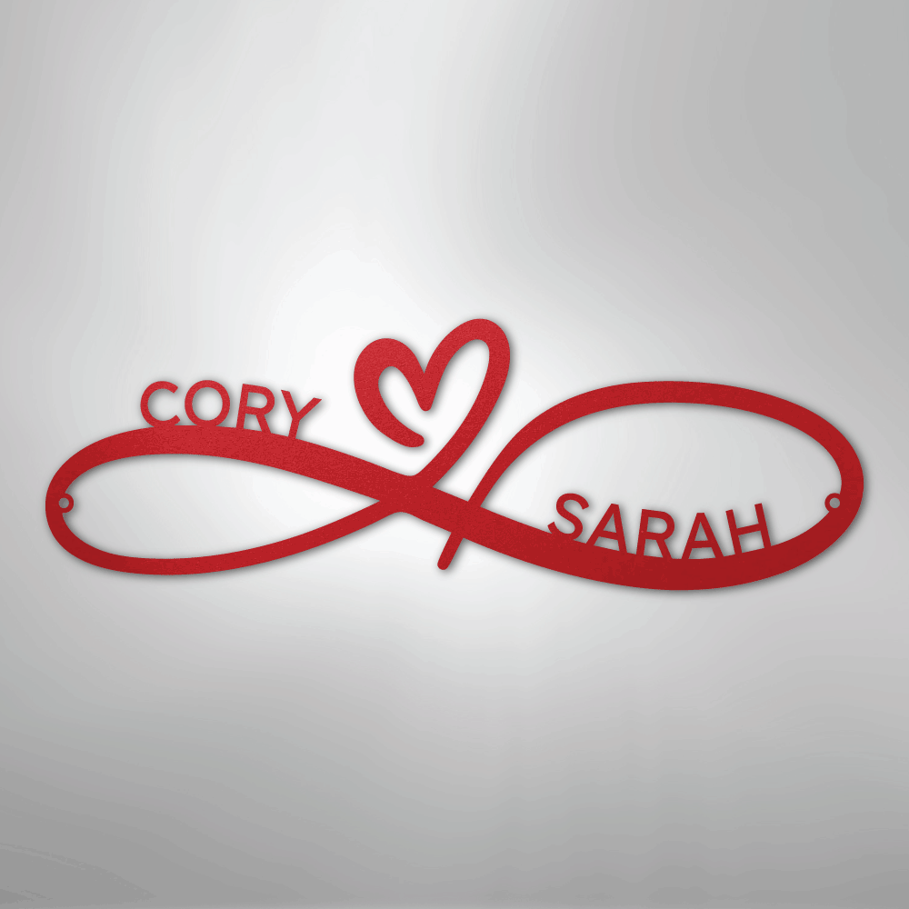 Infinity Couples Monogram - Steel Sign