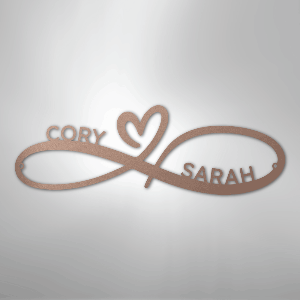Infinity Couples Monogram - Steel Sign