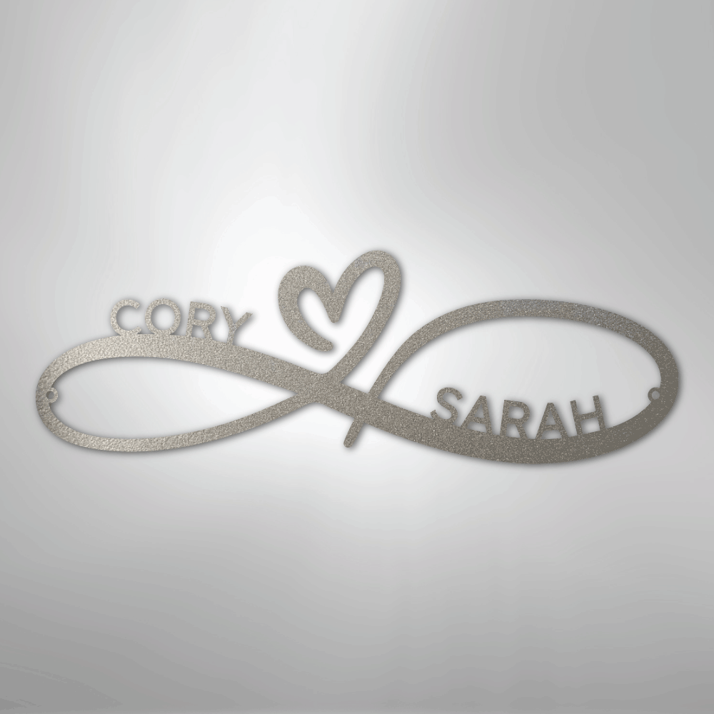 Infinity Couples Monogram - Steel Sign
