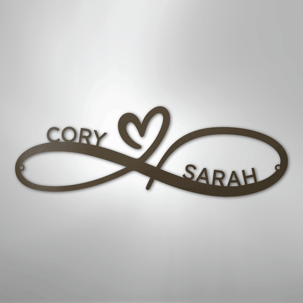 Infinity Couples Monogram - Steel Sign
