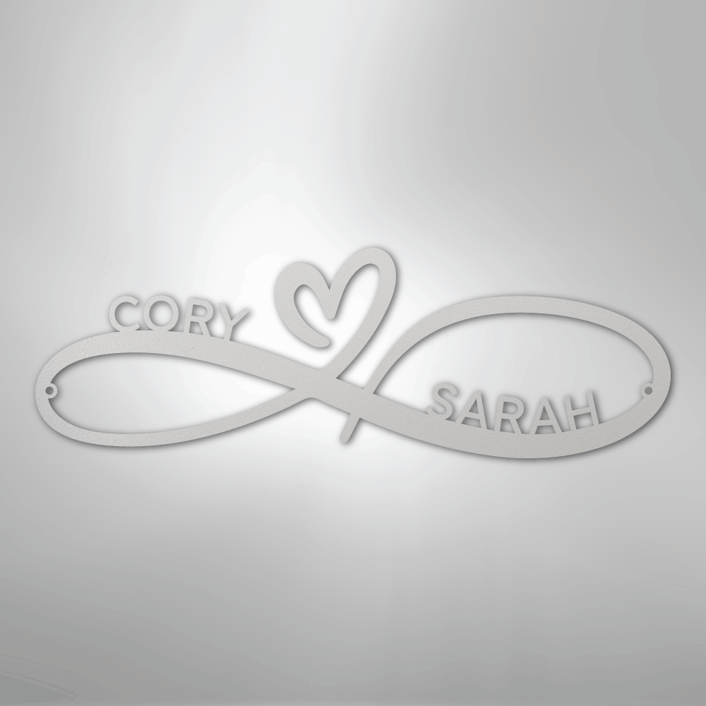 Infinity Couples Monogram - Steel Sign