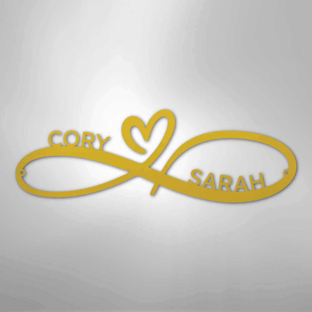 Infinity Couples Monogram - Steel Sign