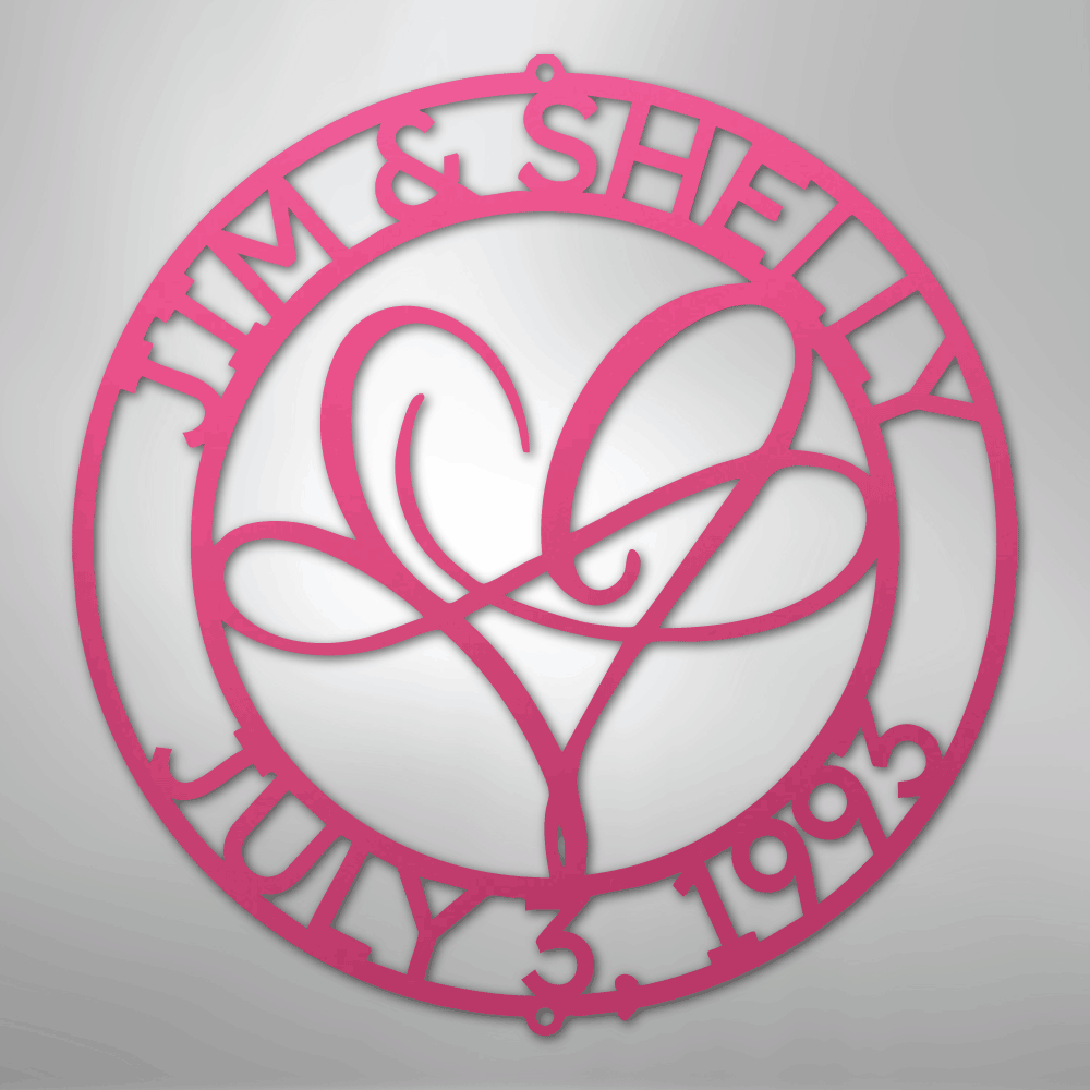 Infinite Love Monogram - Steel Sign