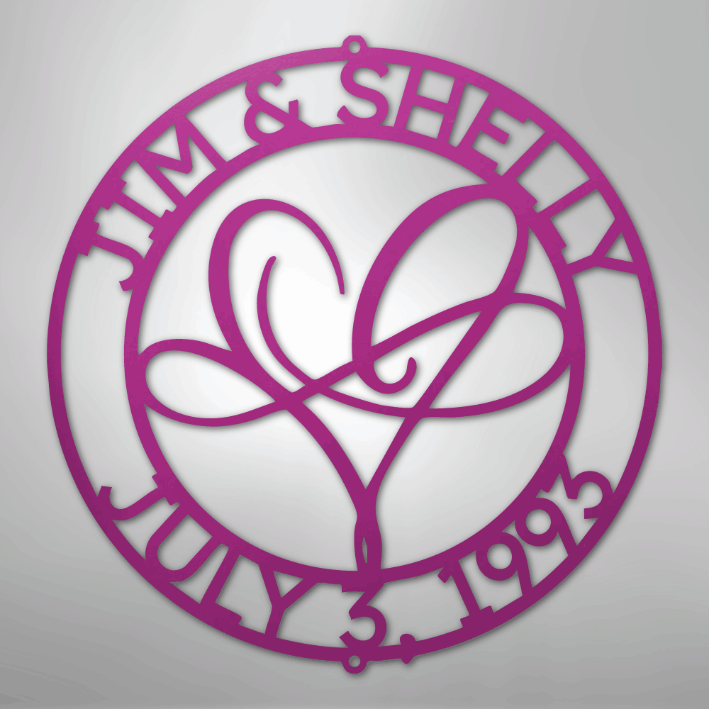 Infinite Love Monogram - Steel Sign