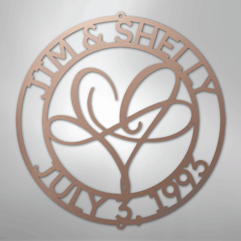 Infinite Love Monogram - Steel Sign