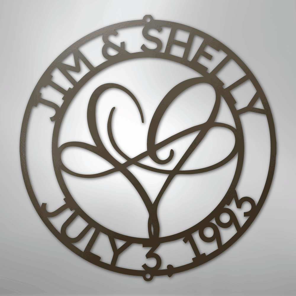 Infinite Love Monogram - Steel Sign