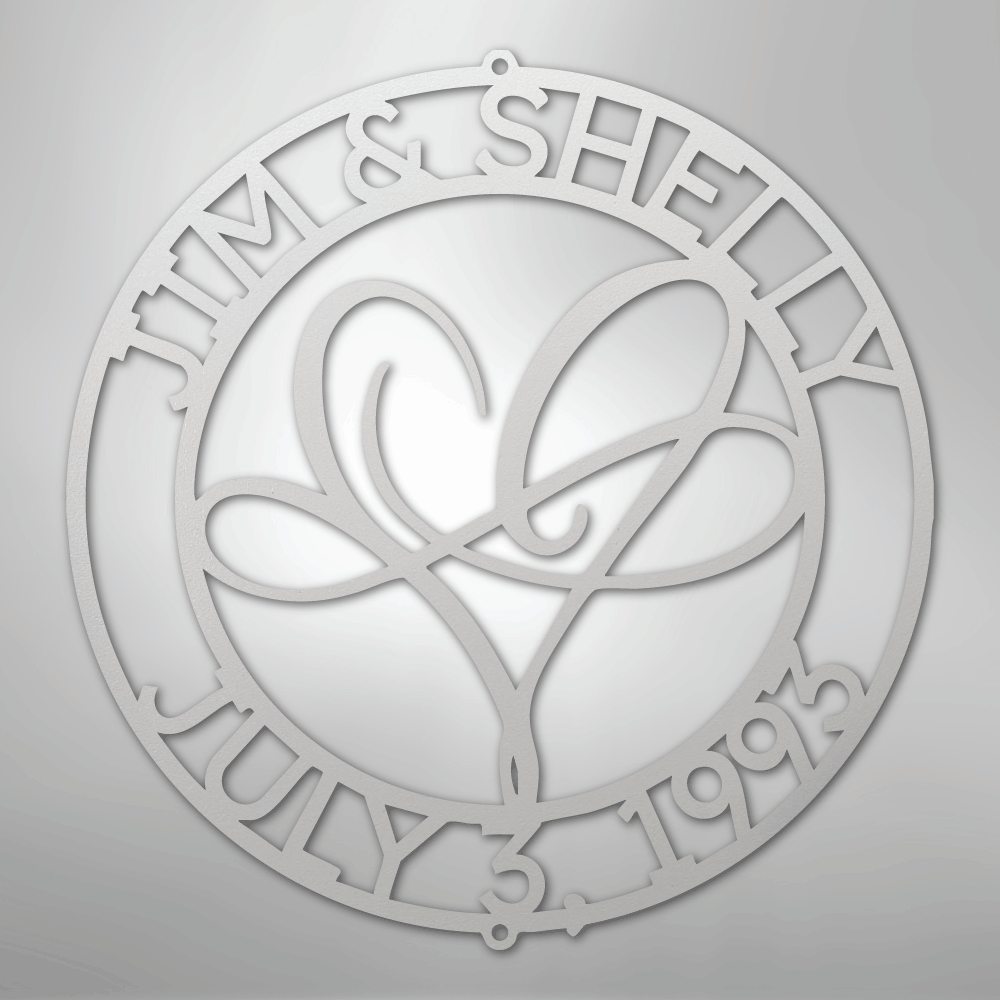 Infinite Love Monogram - Steel Sign