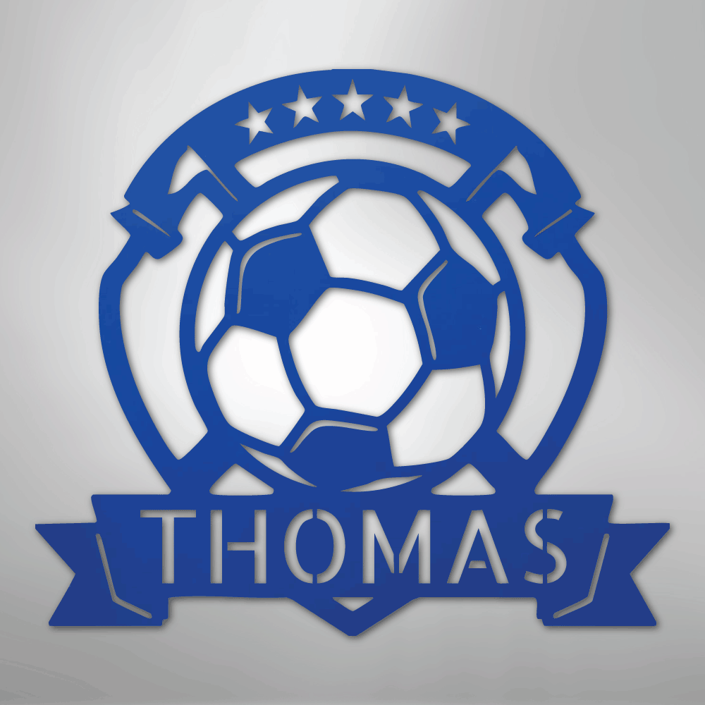 Soccer Plaque Monogram - Steel Sign