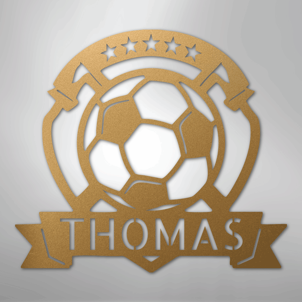 Soccer Plaque Monogram - Steel Sign