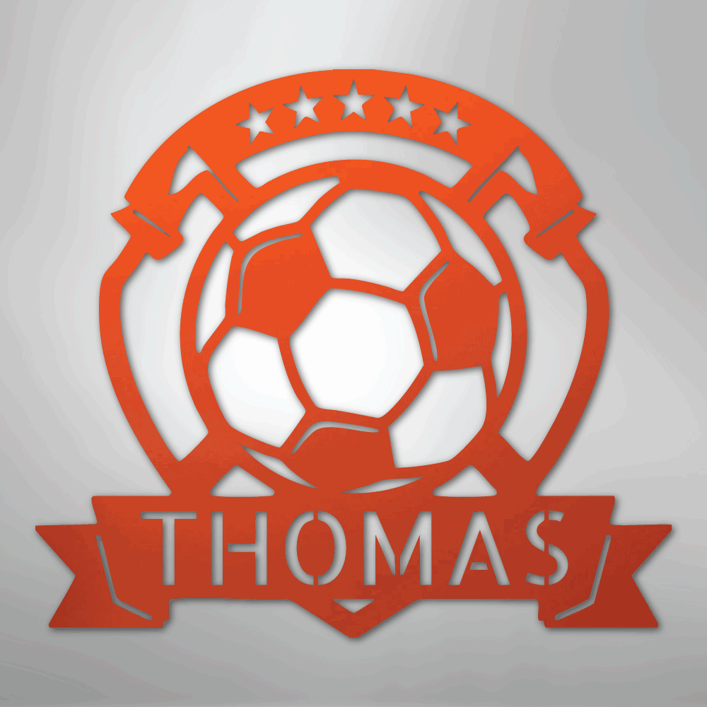 Soccer Plaque Monogram - Steel Sign