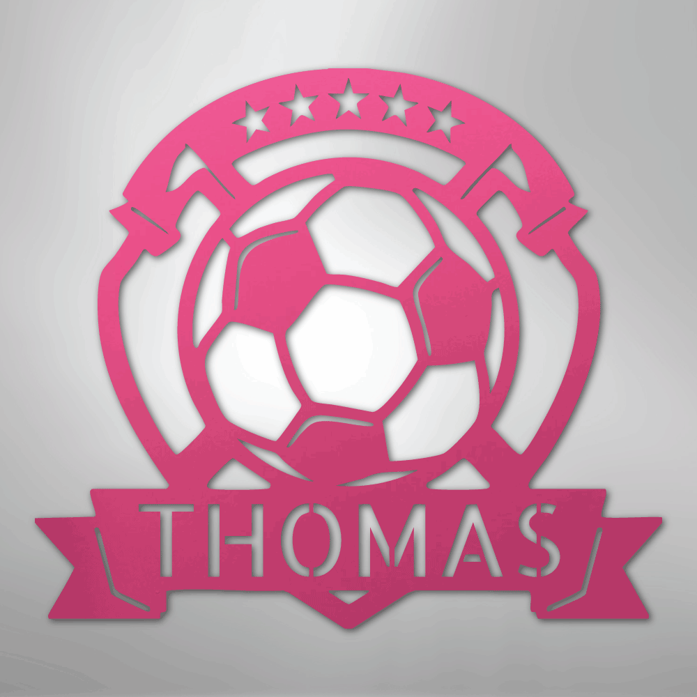 Soccer Plaque Monogram - Steel Sign
