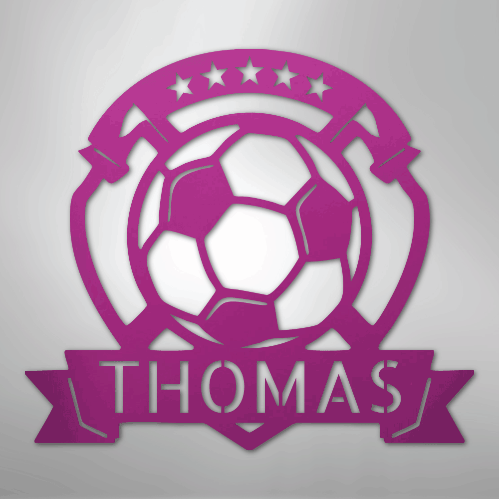Soccer Plaque Monogram - Steel Sign