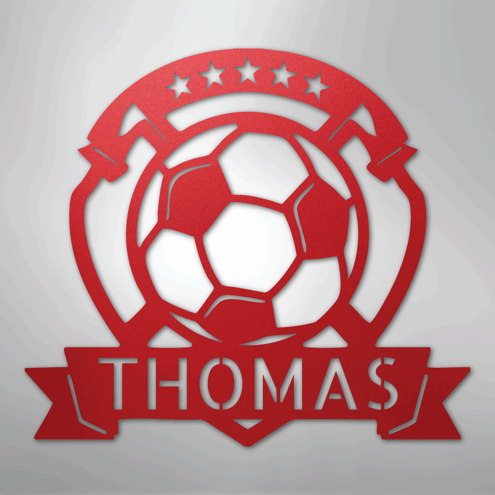 Soccer Plaque Monogram - Steel Sign