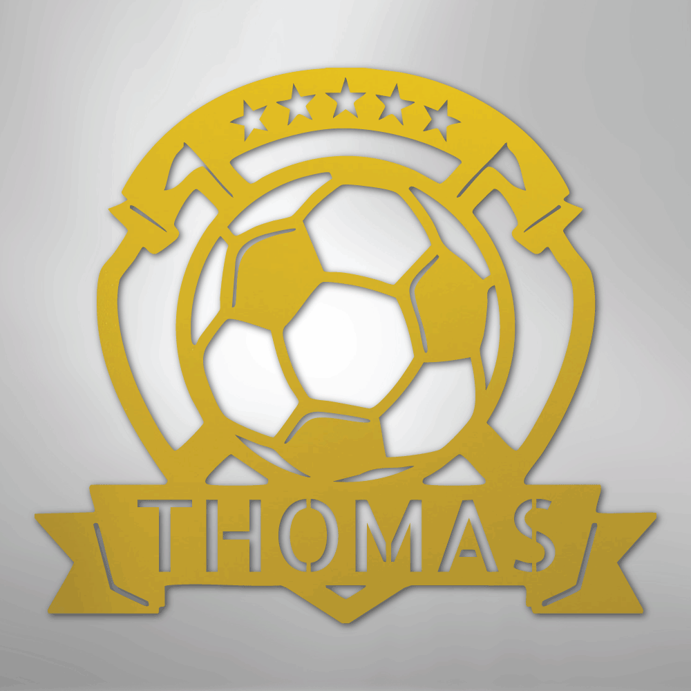 Soccer Plaque Monogram - Steel Sign
