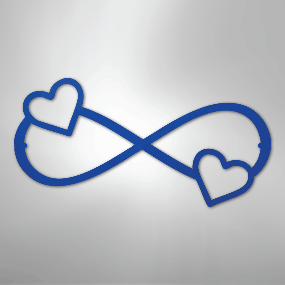 Double Heart Infinity - Steel Sign