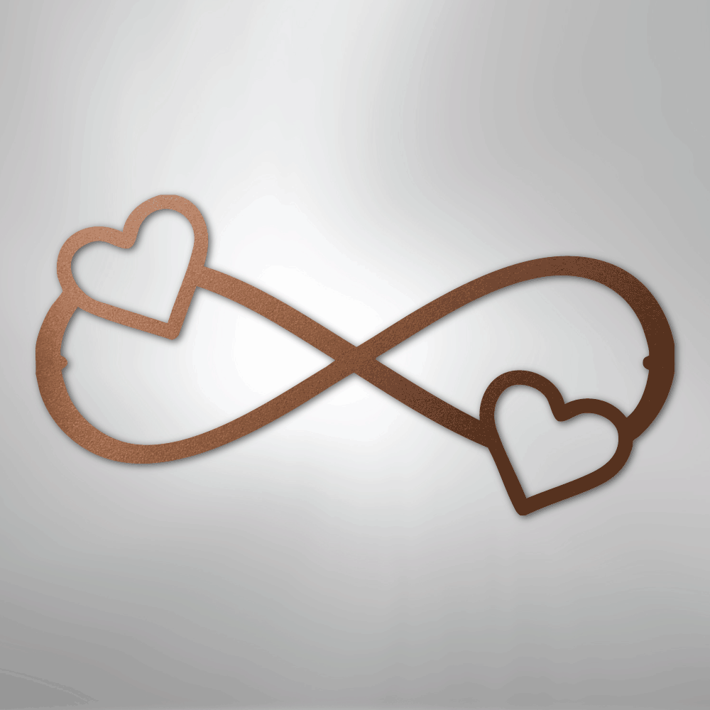 Double Heart Infinity - Steel Sign