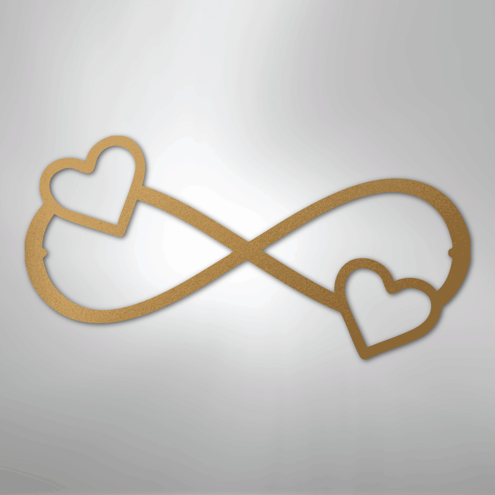 Double Heart Infinity - Steel Sign