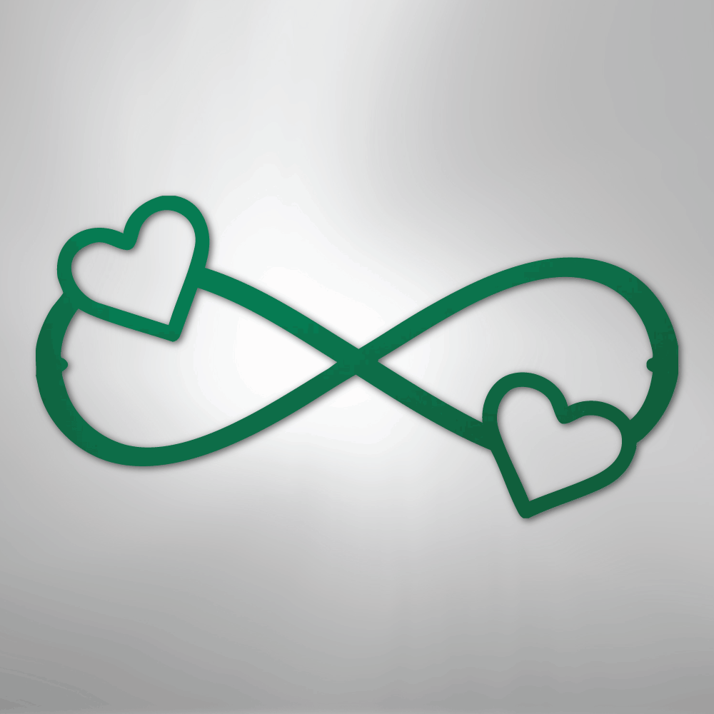 Double Heart Infinity - Steel Sign
