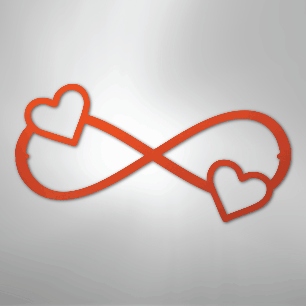 Double Heart Infinity - Steel Sign