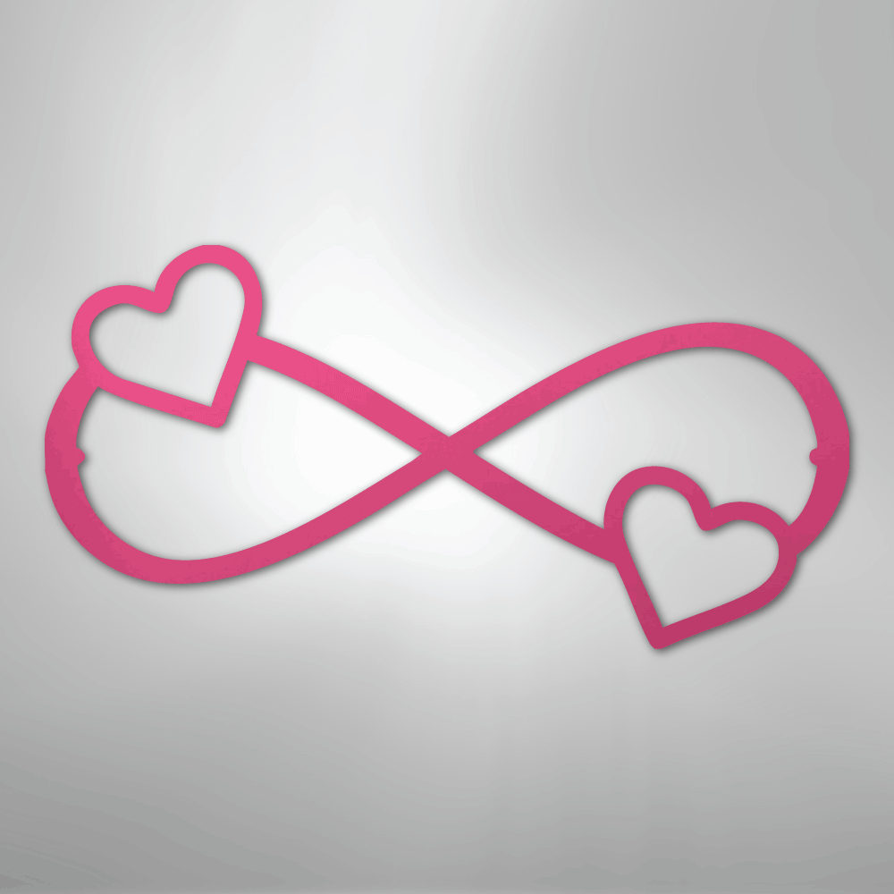 Double Heart Infinity - Steel Sign