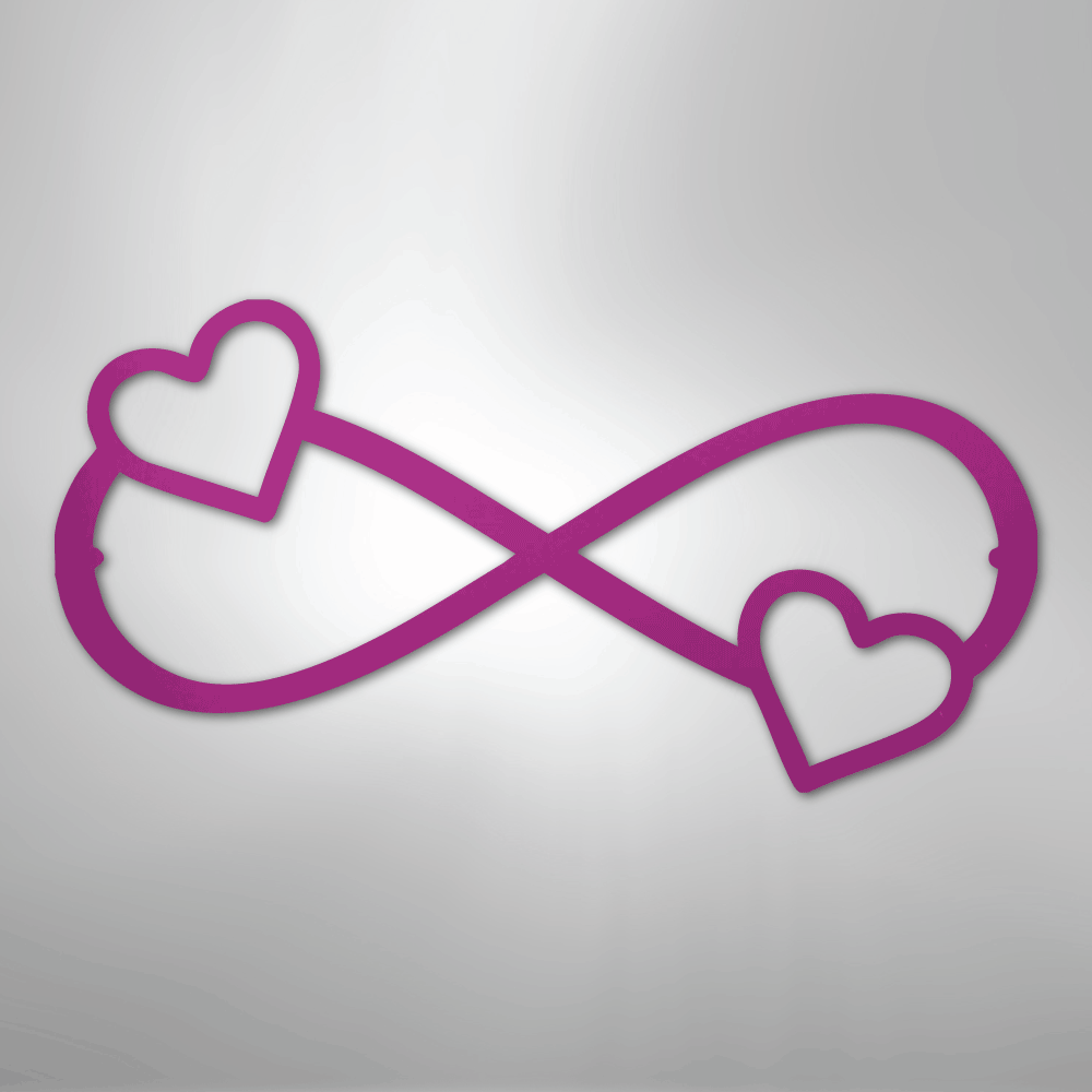 Double Heart Infinity - Steel Sign