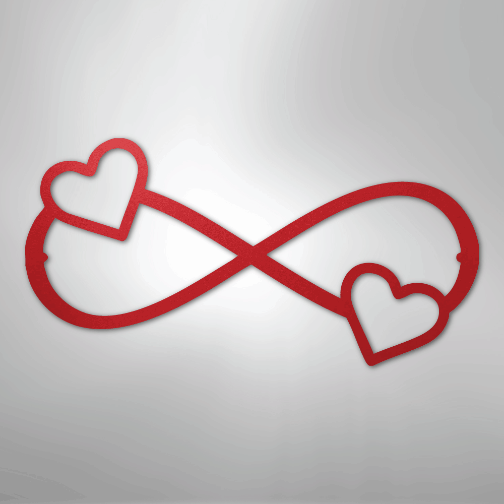 Double Heart Infinity - Steel Sign