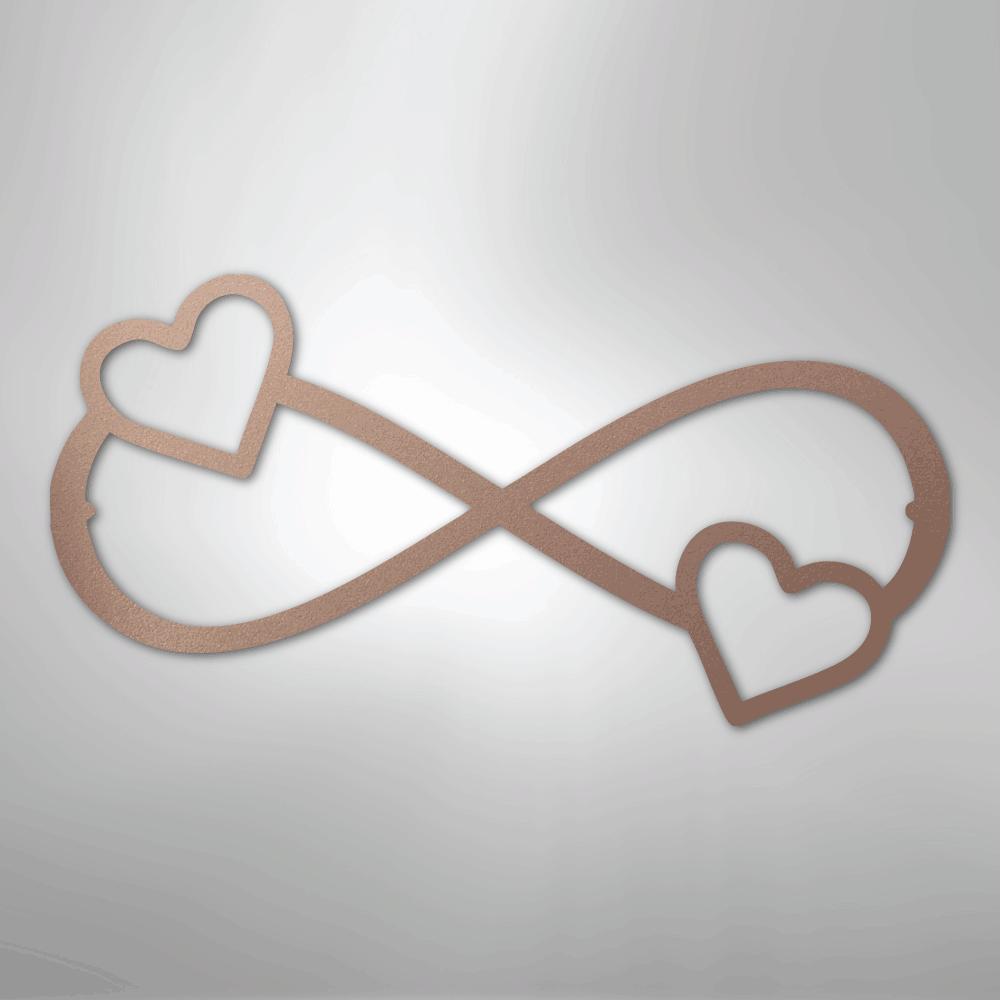 Double Heart Infinity - Steel Sign