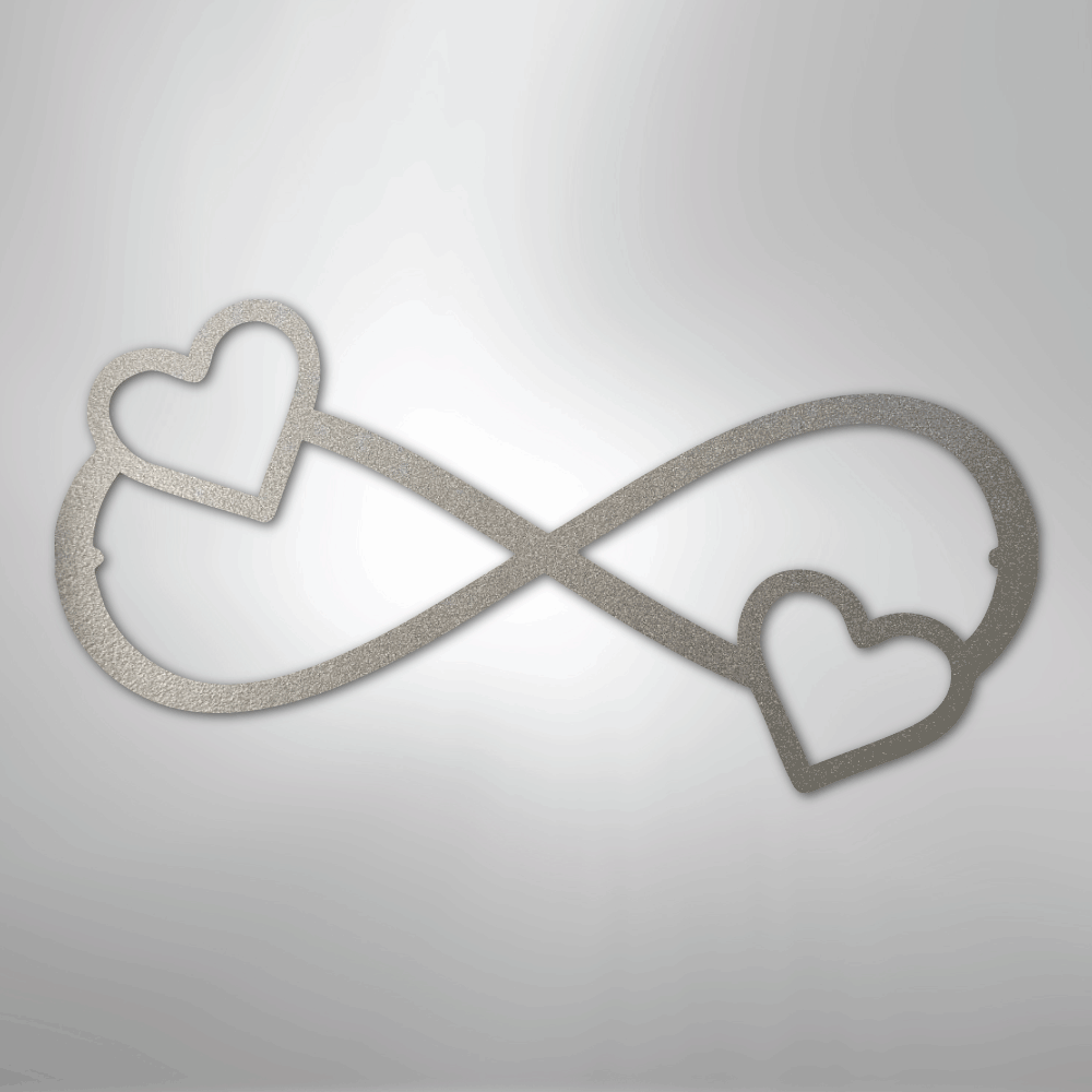 Double Heart Infinity - Steel Sign