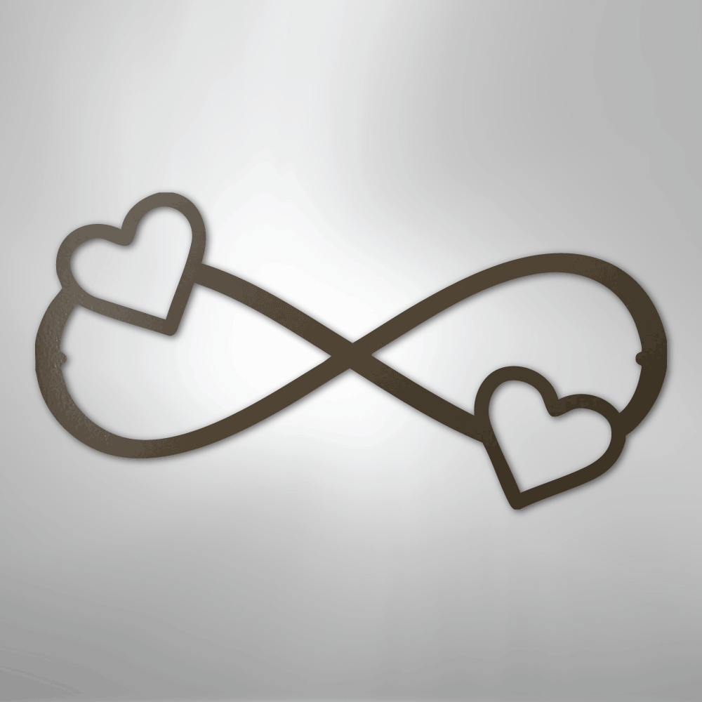 Double Heart Infinity - Steel Sign