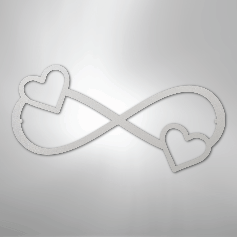Double Heart Infinity - Steel Sign