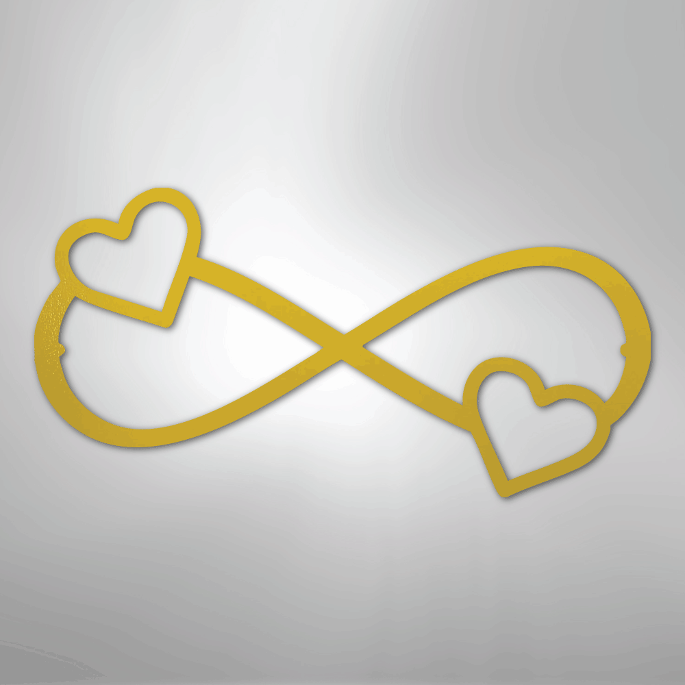 Double Heart Infinity - Steel Sign