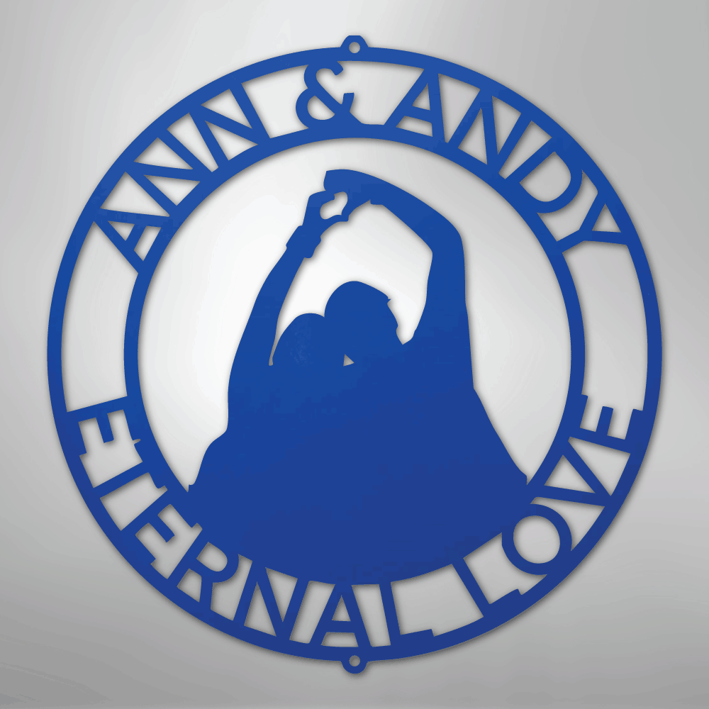 Couple Silhouette Monogram 1 - Steel Sign