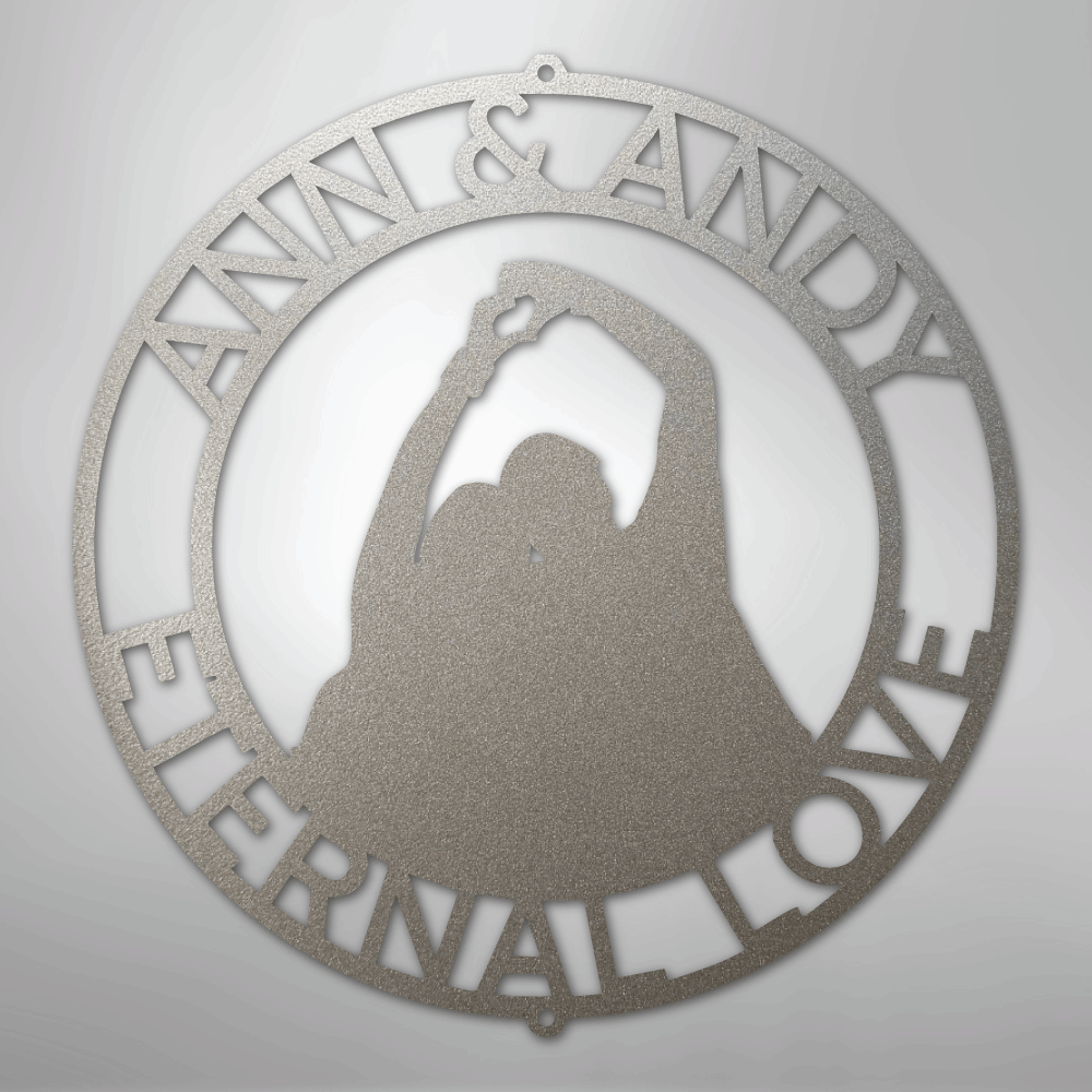 Couple Silhouette Monogram 1 - Steel Sign