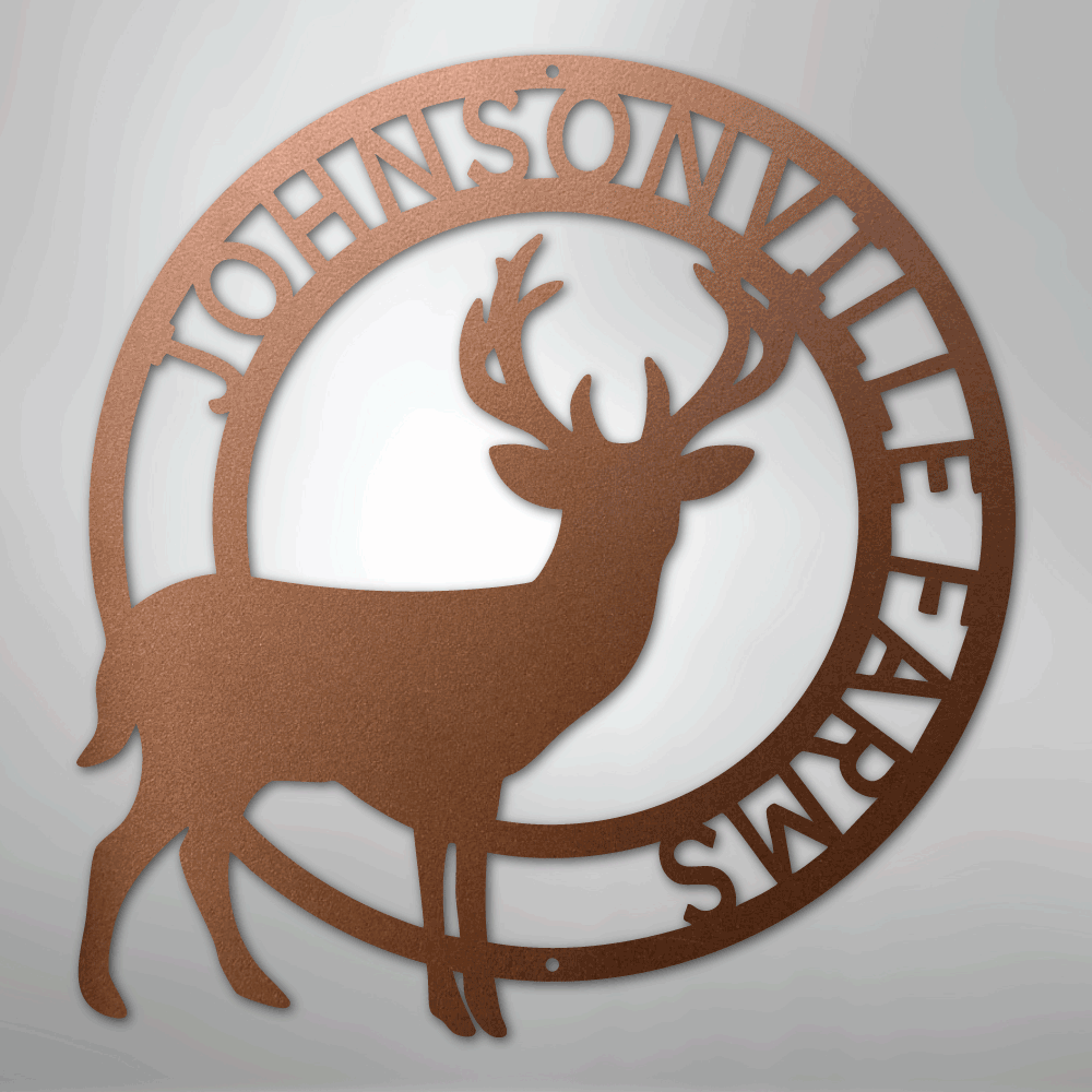 Stag Monogram - Steel Sign