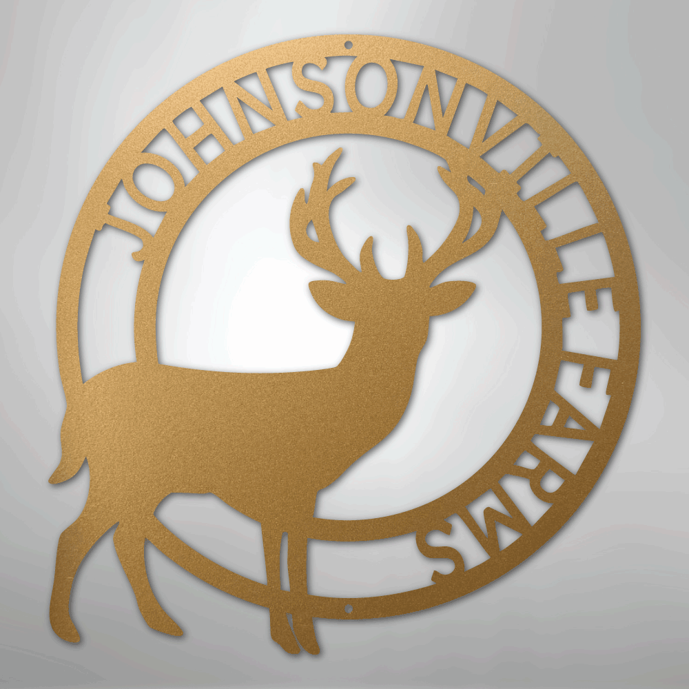 Stag Monogram - Steel Sign