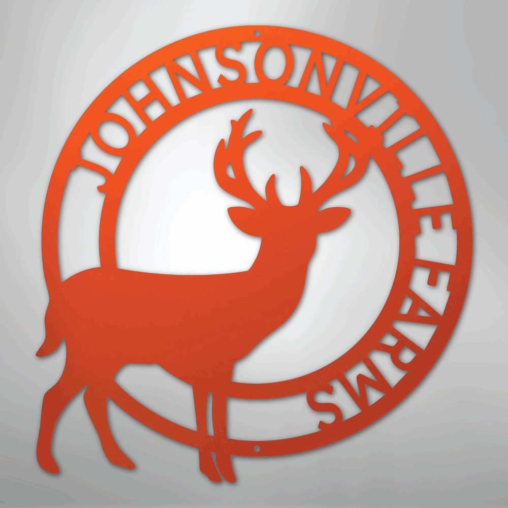 Stag Monogram - Steel Sign
