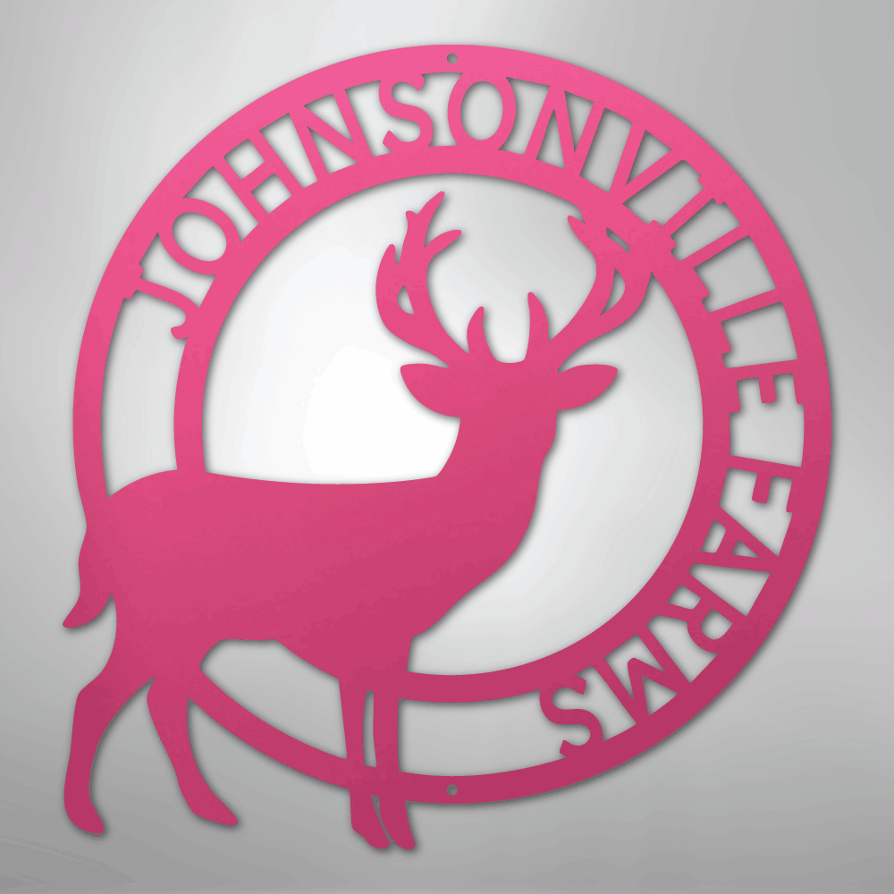 Stag Monogram - Steel Sign