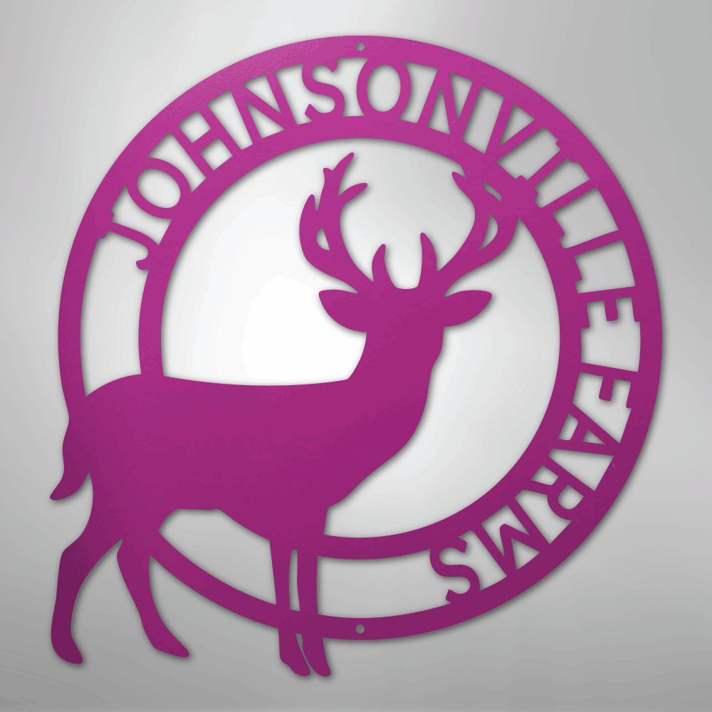 Stag Monogram - Steel Sign