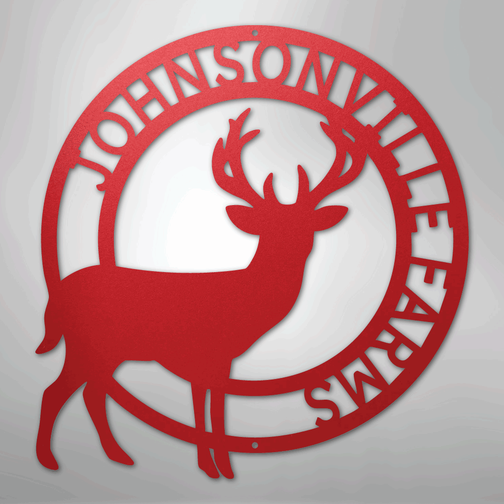 Stag Monogram - Steel Sign