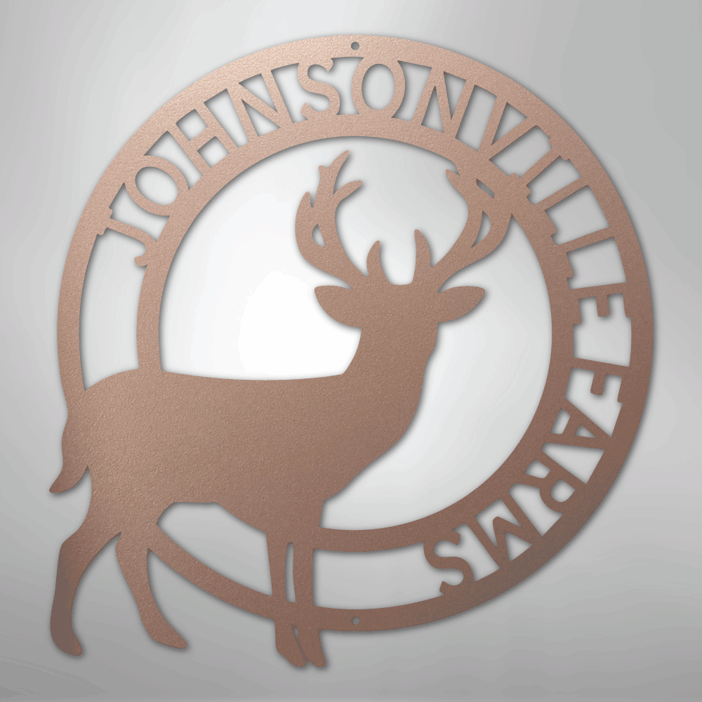 Stag Monogram - Steel Sign