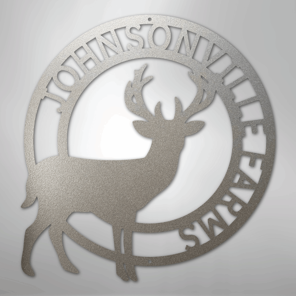Stag Monogram - Steel Sign