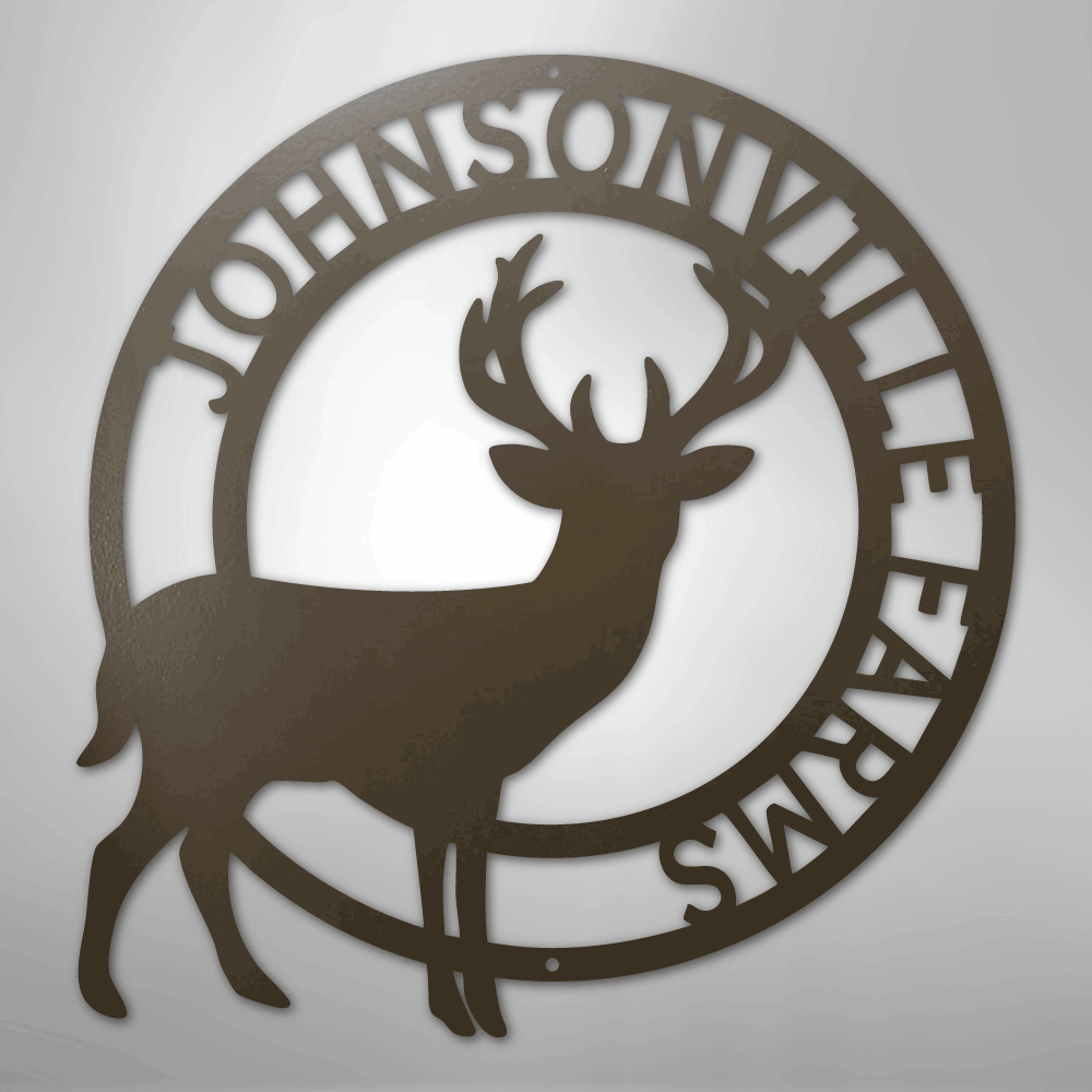 Stag Monogram - Steel Sign