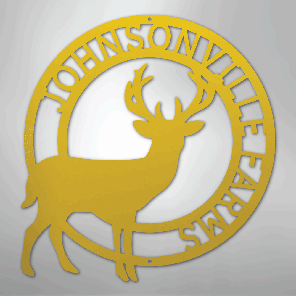 Stag Monogram - Steel Sign