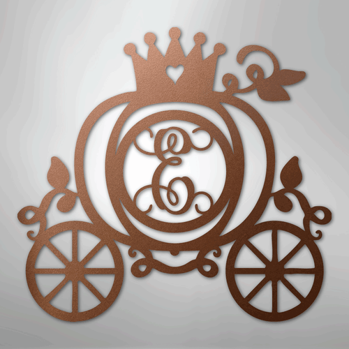 Carriage Initial Monogram - Steel Sign