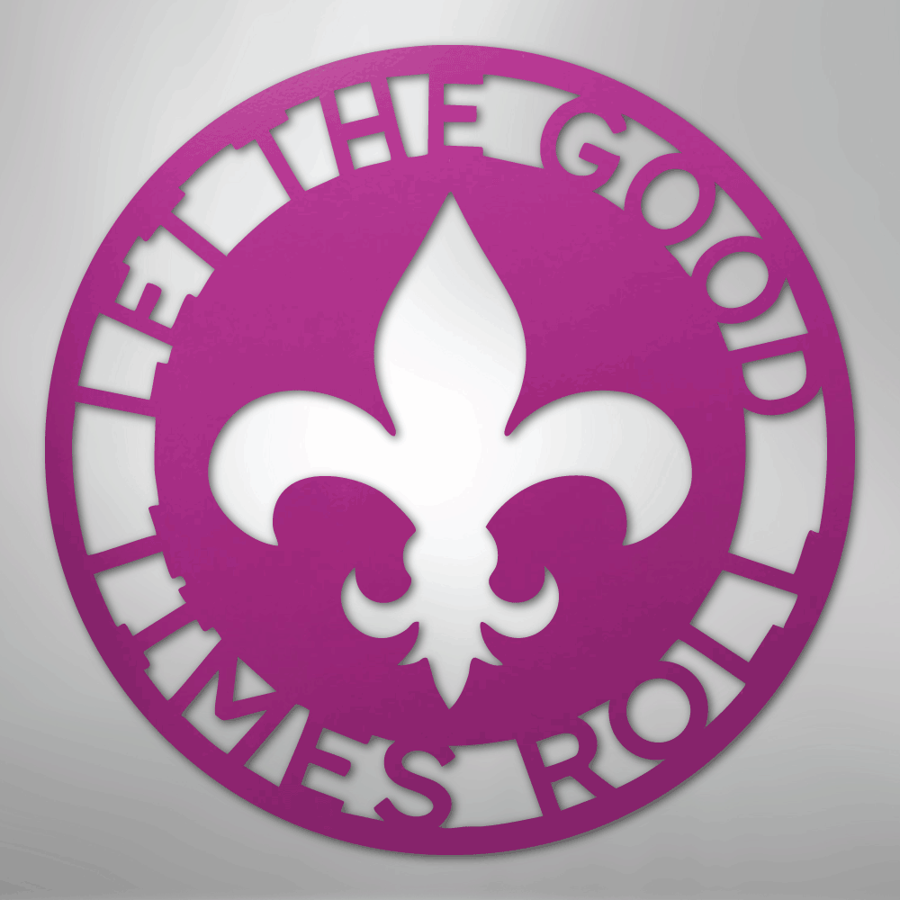Fleur De Lis Ring Monogram - Steel Sign