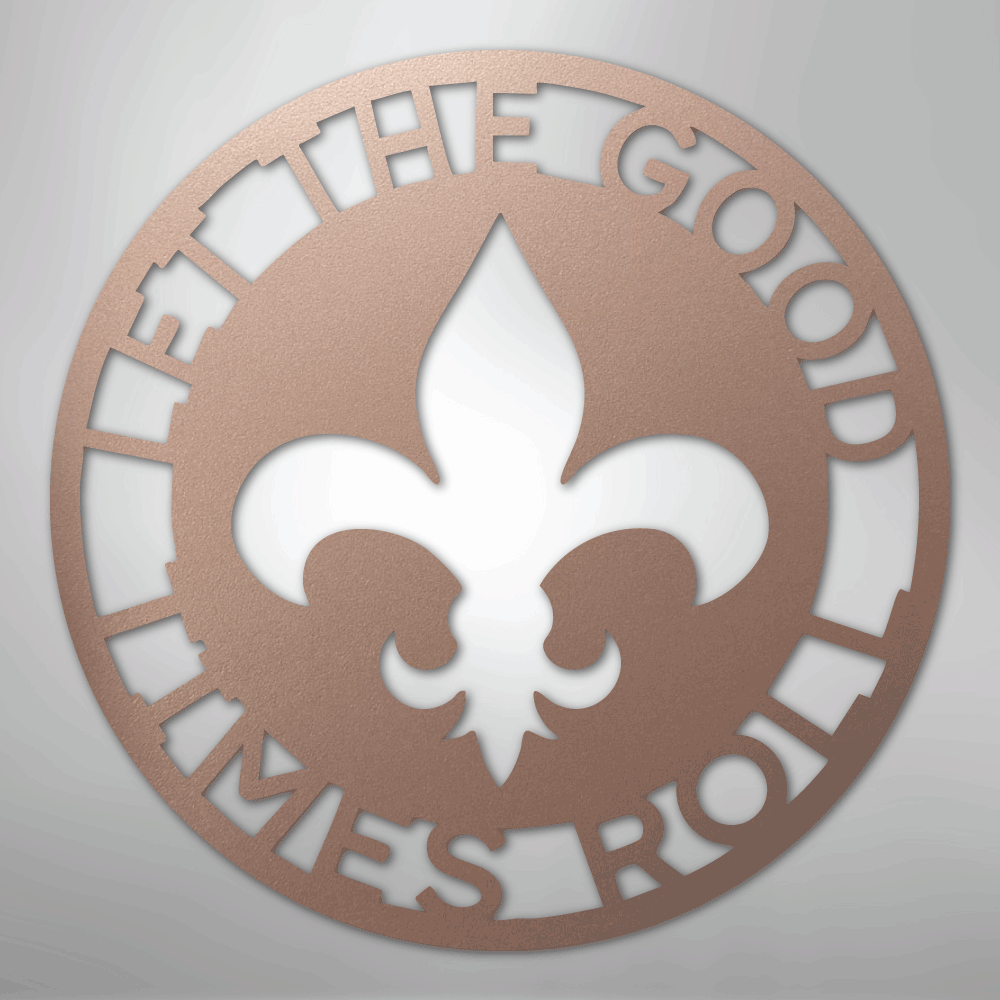 Fleur De Lis Ring Monogram - Steel Sign